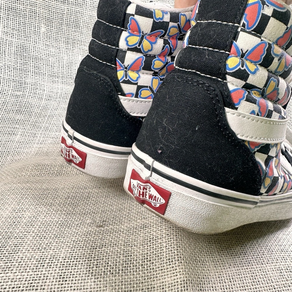 Vans Filmore Hi Butterfly Checkerboard Shoes 8.5 Womens Black‎ Sneakers 721356 - Picture 3 of 9